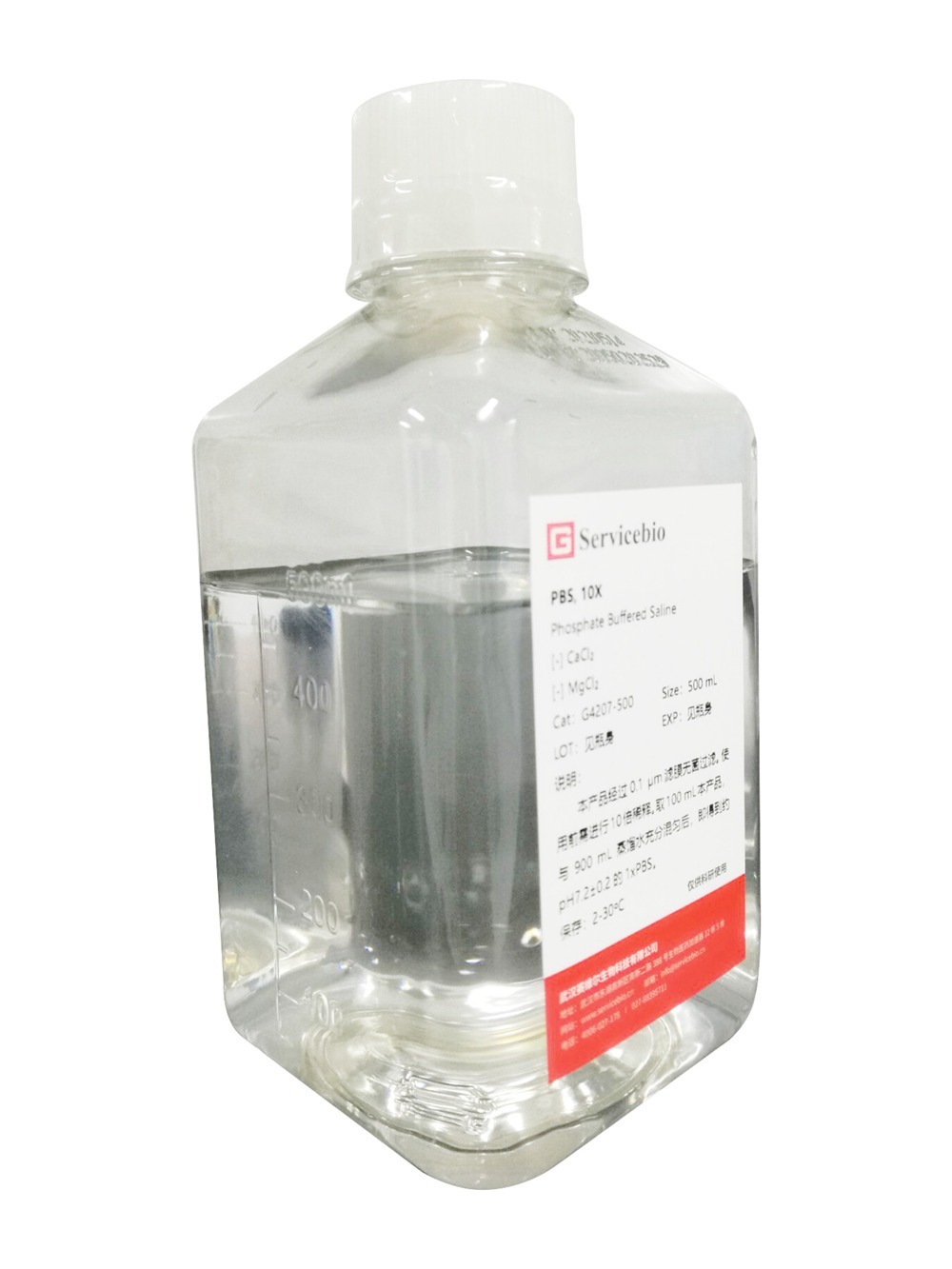 G4207-500ML PBS 10 × Phosphat-gepufferte Salzflüssigkeit 500ml für IHC-Puffer